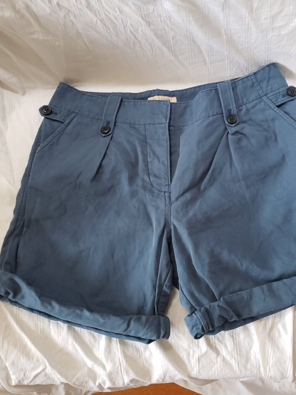 Burberry Brit Shorts Blue Cotton Linen Size 4 - Picture 9 of 14